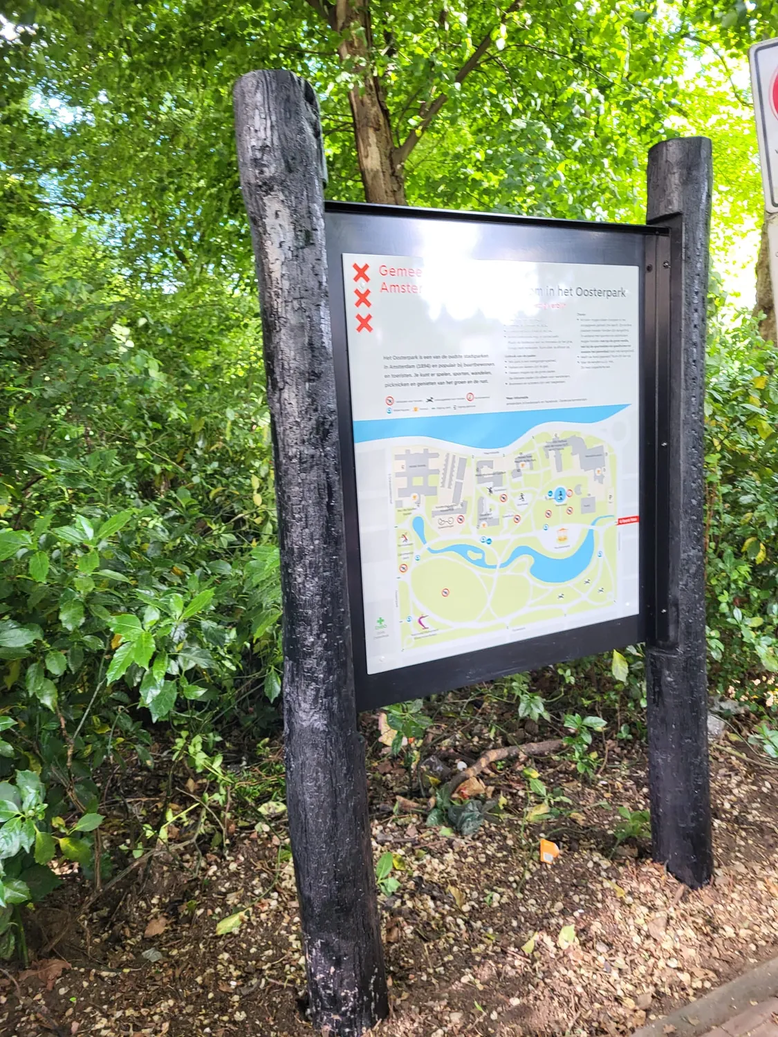 Jaap de Vries Producties Oosterpark informatiebord Amsterdam cortenstaal