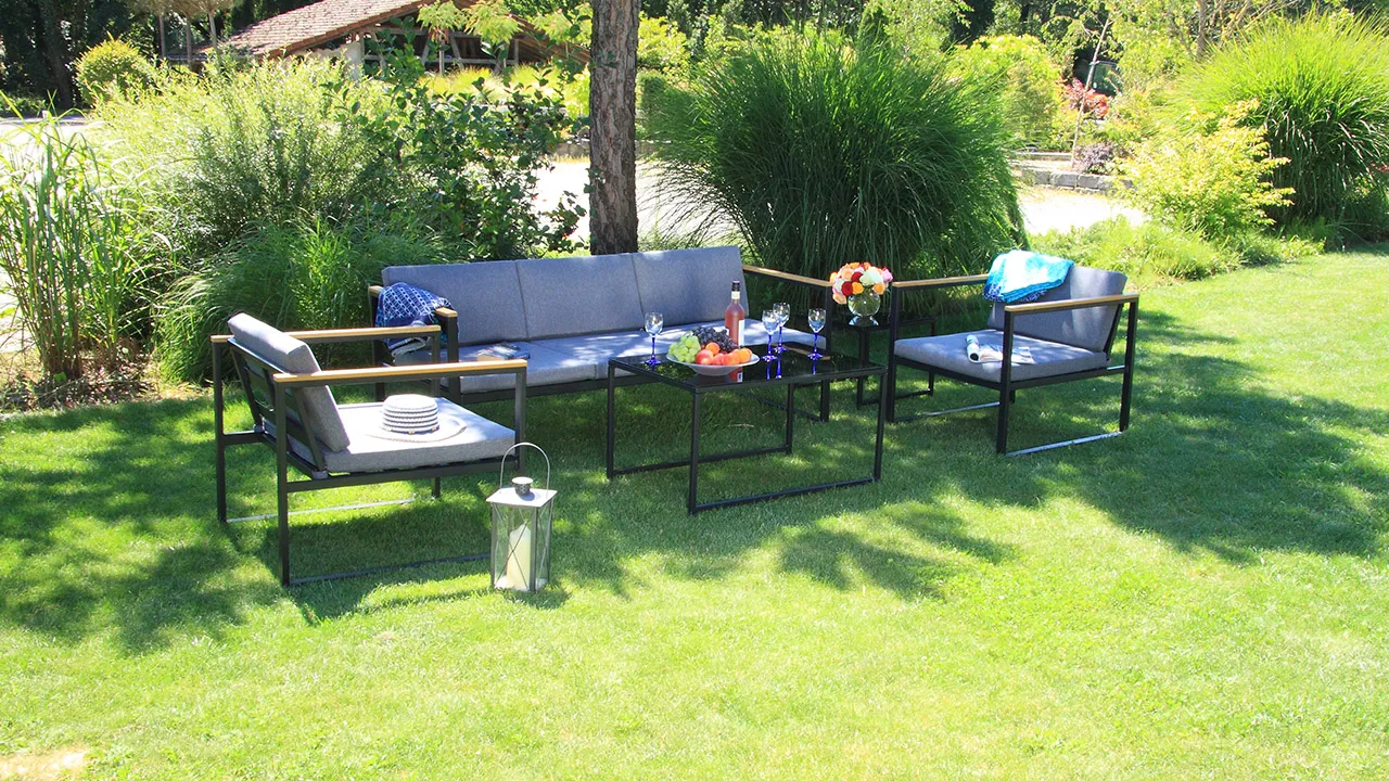 ACAMP space loungeset 5-delig dining staal glas