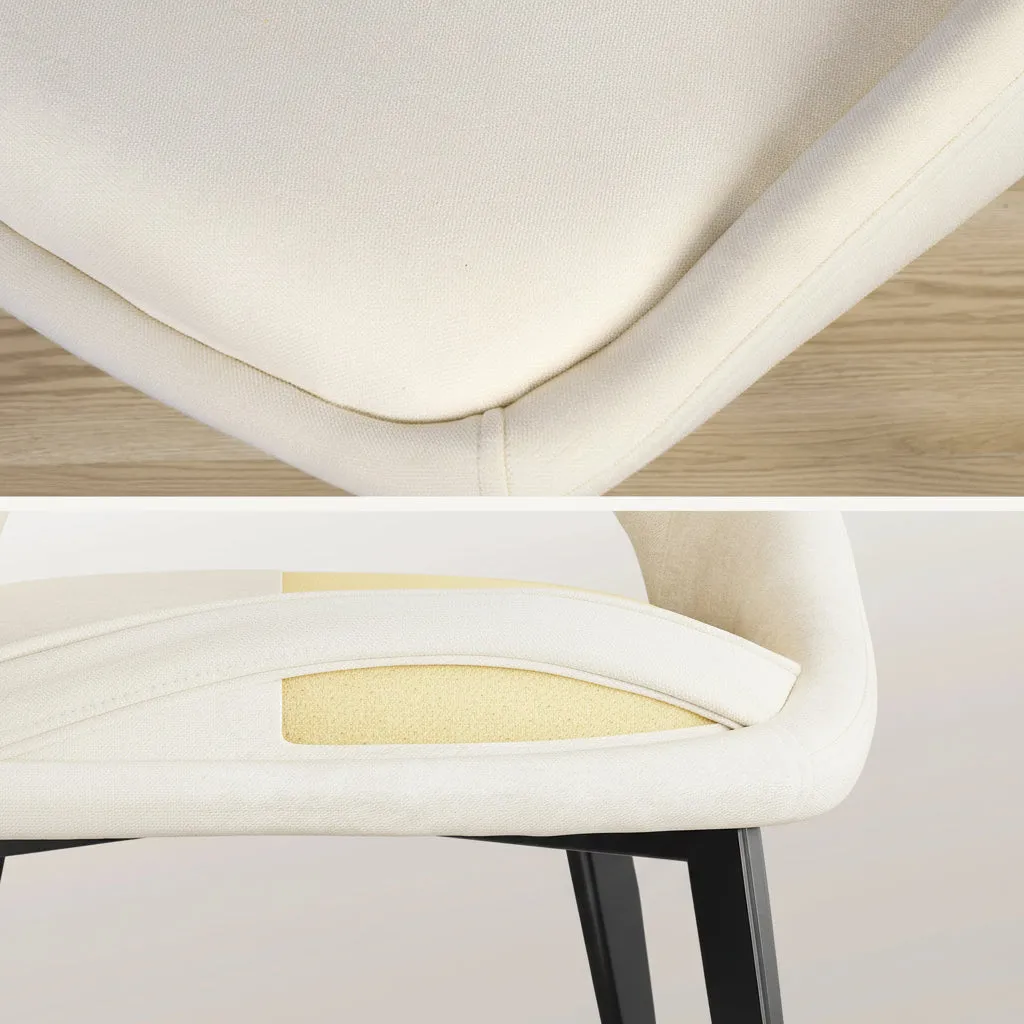 OutdoorMatch Eetkamerstoelen Chenille Set van 6 Khaki Hoge Rug
