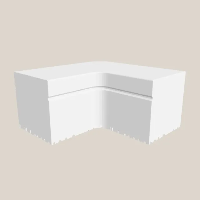 Groundlevel Lumbri IV hoekstuk zitrand 102x102 cm steen