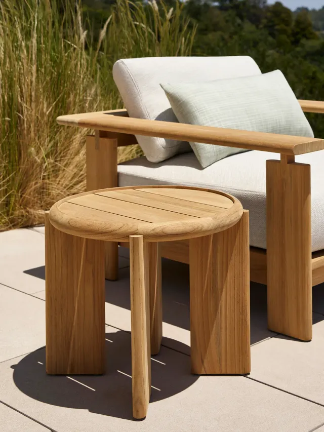 Sutherland Samsa Round Side Table bijzettafel teak