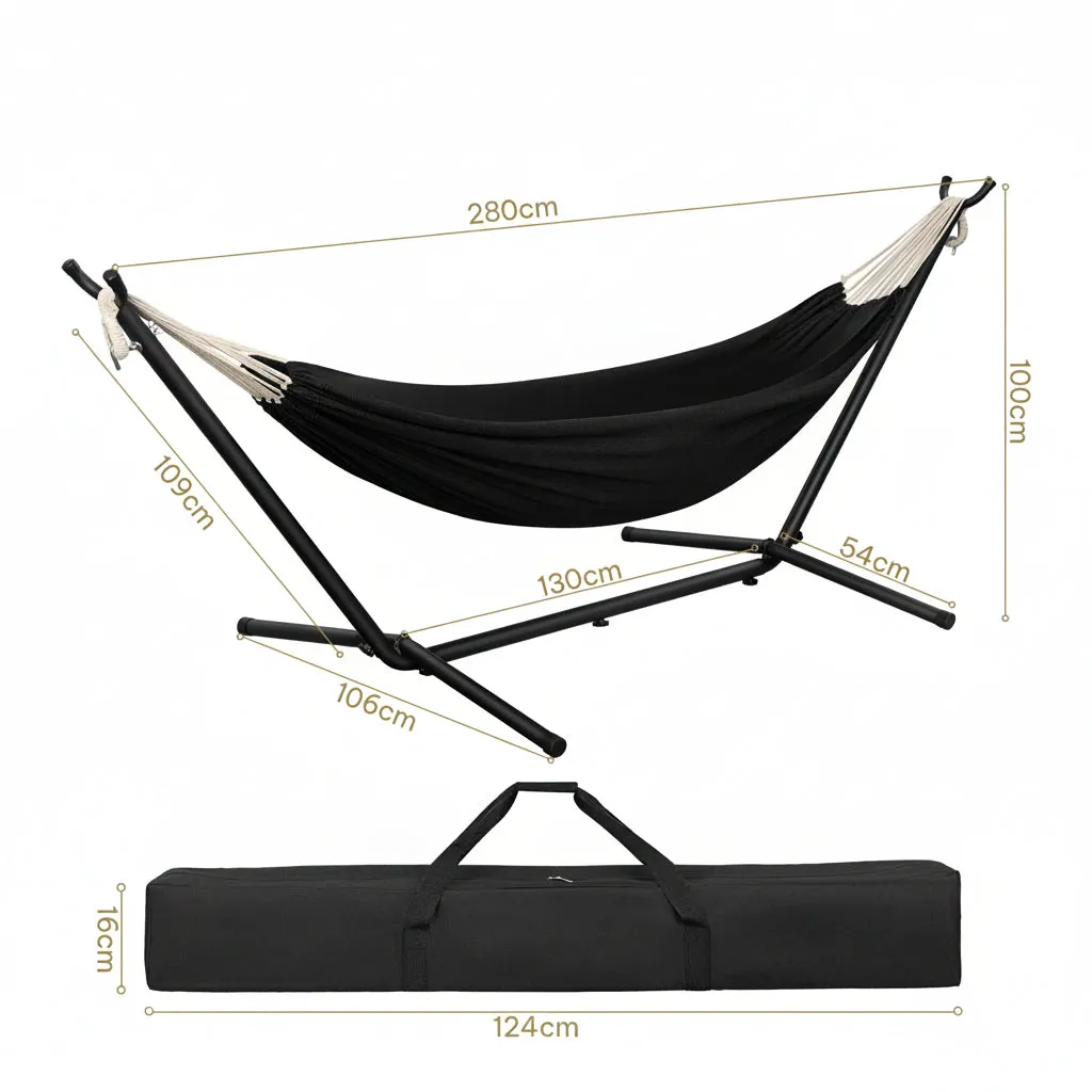 And OutdoorMatch Hangmat Met Standaard Beige Dubbel 250 kg
