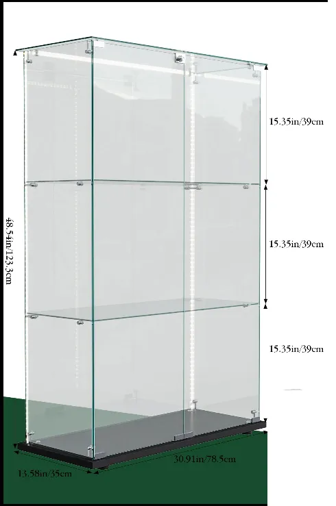 OutdoorMatch vitrinekast glas 53x10x60 cm LED verlichting