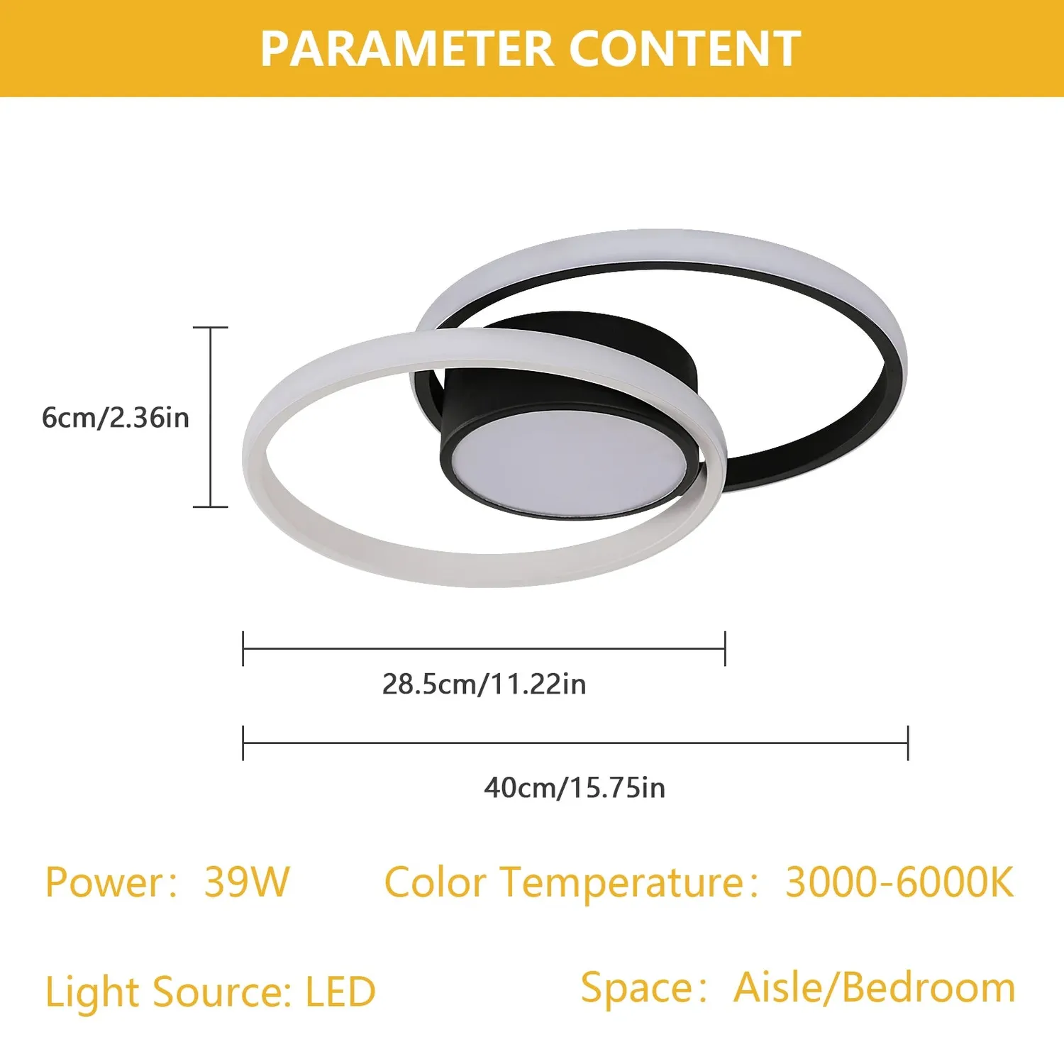 OutdoorMatch LED Plafondlamp 40W Wit met Afstandsbediening