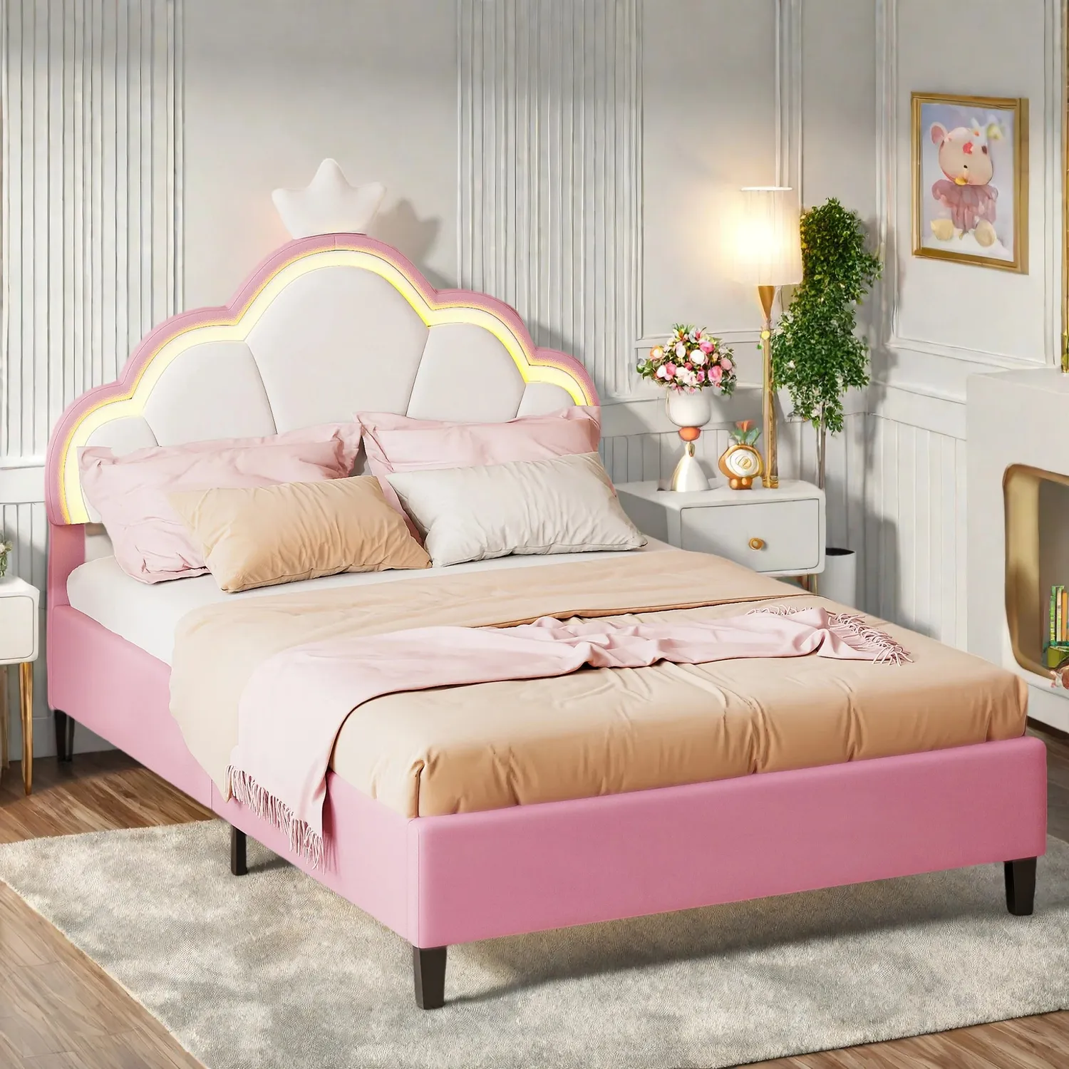 OutdoorMatch Bedframe 90x200 Zwart LED Opbergruimte