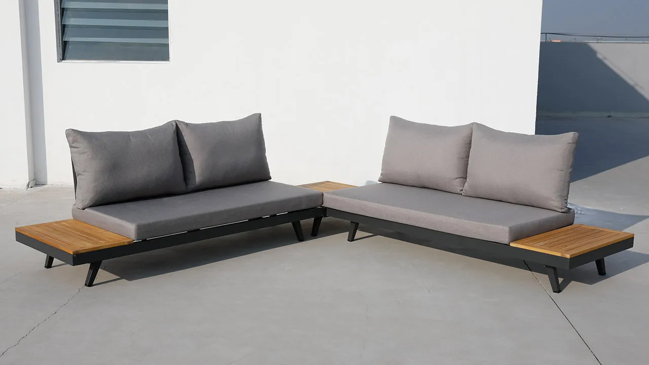 ACAMP Naxos 3-delige loungeset aluminium teak
