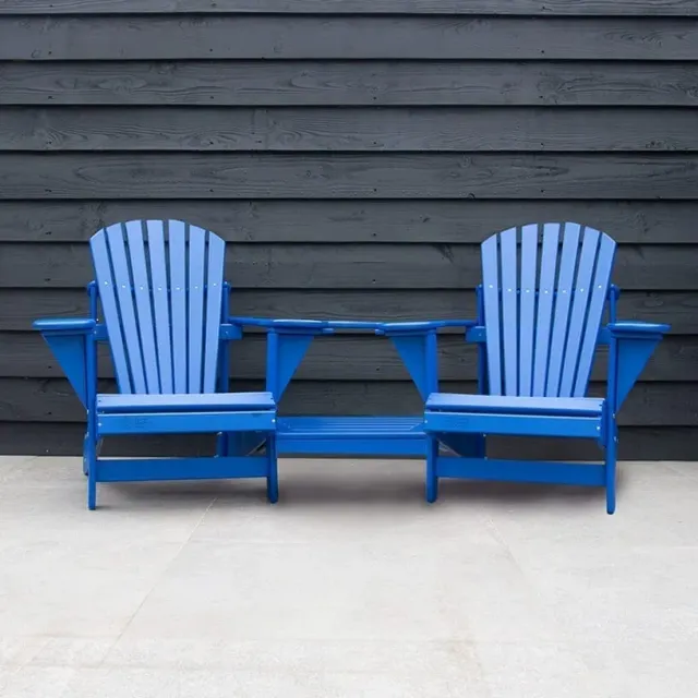 Comfychair 2-persoons tuinstoel kunststof donkerblauw