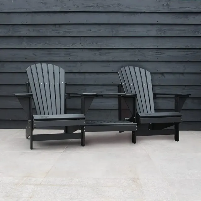 Comfychair 2-zits fauteuil kunststof zwart weerbestendig