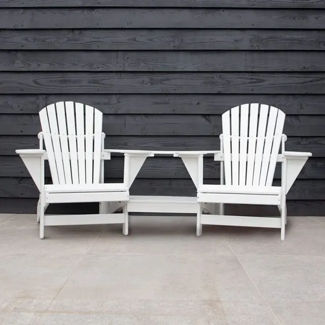 Comfychair Tête-à-tête tuinbank rond wit