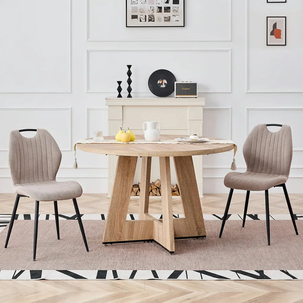 OutdoorMatch eettafel rond 110 cm zwart hout