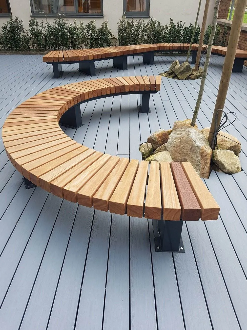 Groundlevel BRUUT 3150-75P-MR boombank cumaru Ø3150 corten
