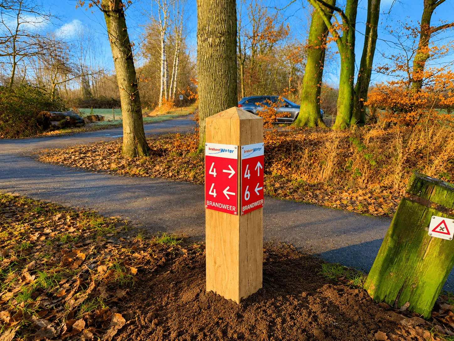 Jaap de Vries Producties Brandweerroute markeringspaal hout