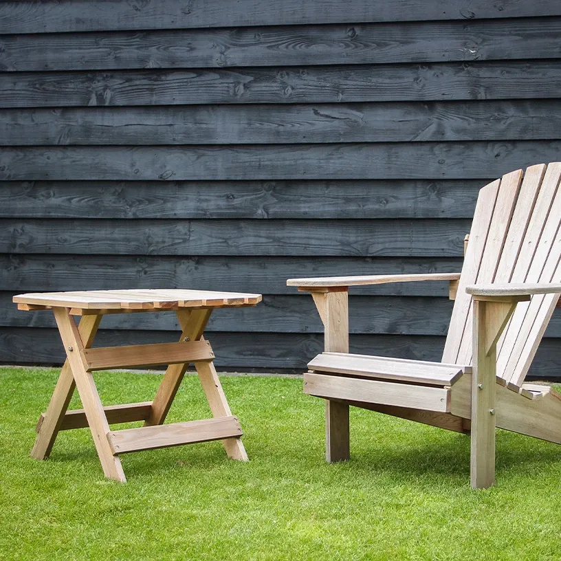Comfychair bijzettafel hout rond bouwpakket