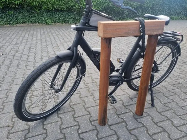 Groundlevel Samson Duin fietsaanleunbeugel CorTen hout 40 cm