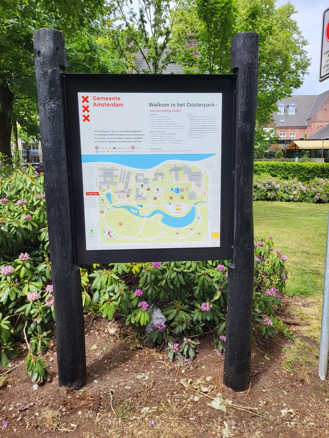 Jaap de Vries Producties Oosterpark informatiebord Amsterdam cortenstaal