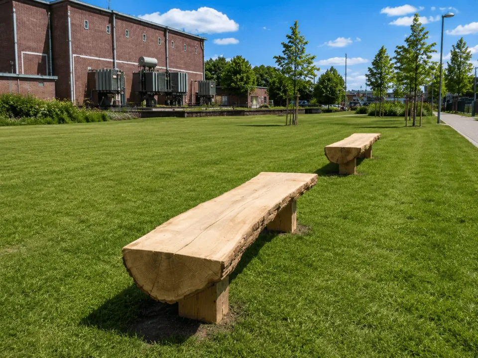 Jaap de Vries Portland parkbank hout 200 cm vlakke zitting