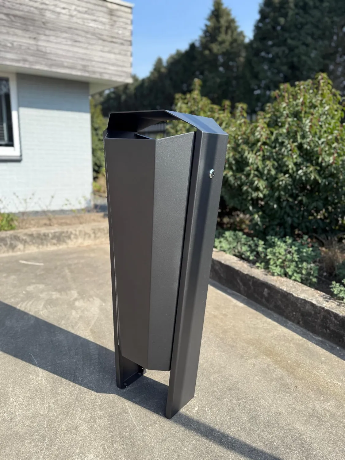 Groundlevel Enzo afvalbak staal 80 liter smalle inworp