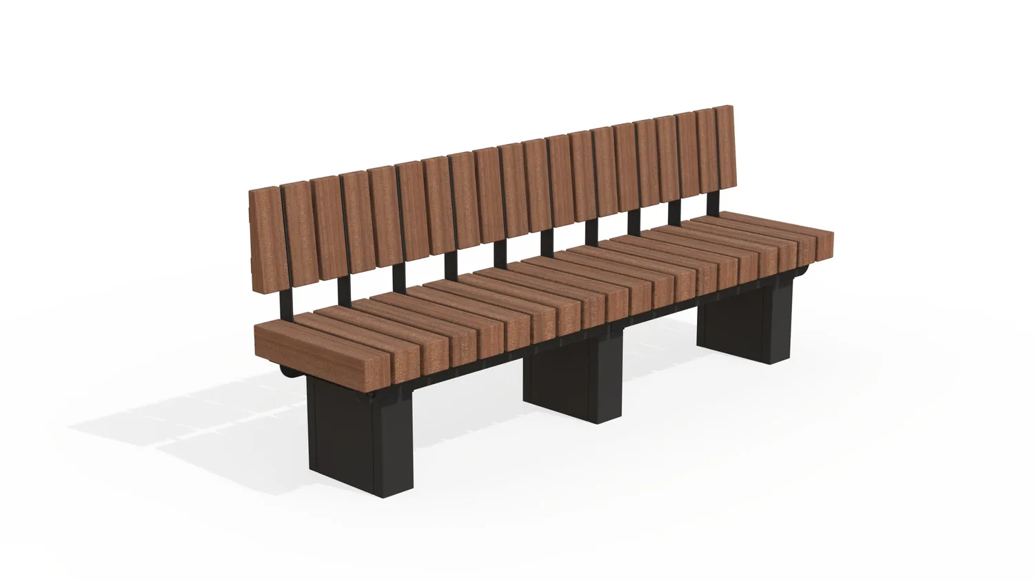 Groundlevel BRUUT 2185-MR zitbank rug+armleuning cumaru