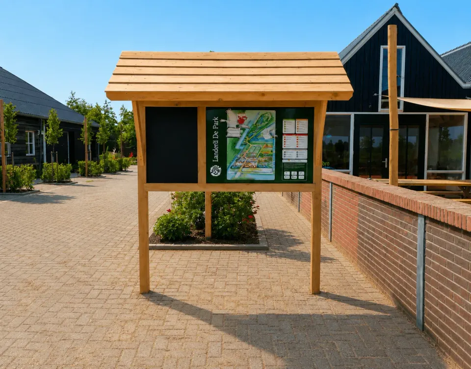 Jaap de Vries Producties Combi informatiebord hout