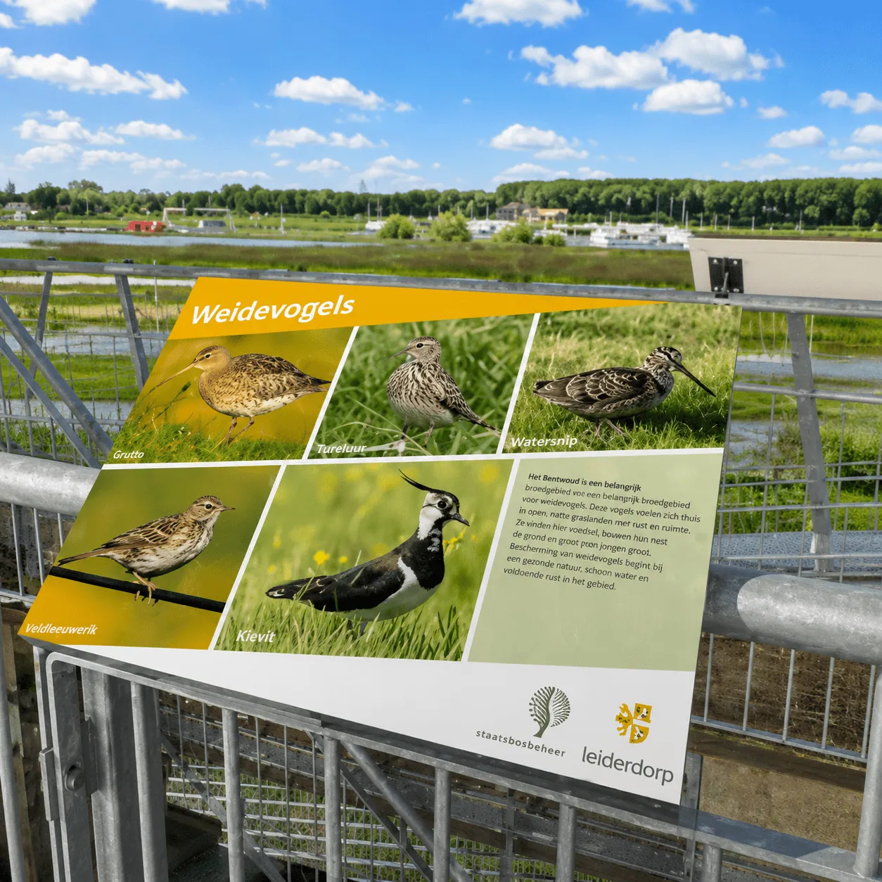 Jaap de Vries informatiebord klein full-colour hout