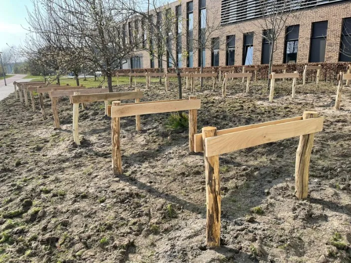 Jaap de Vries Napoli fietsenstalling hout fietsnietje