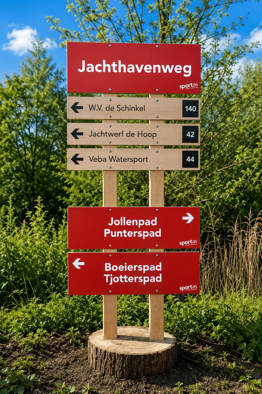 Jaap de Vries Lugano bewegwijzering eiken palen