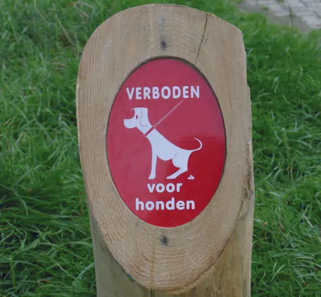 Jaap de Vries Producties enkele beleidspaal honden 130 cm hout