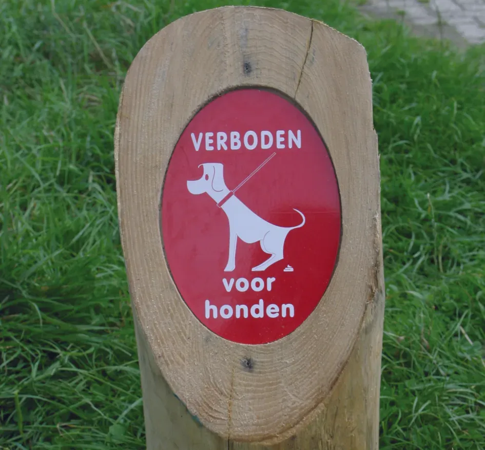 Jaap de Vries Producties enkele beleidspaal honden 130 cm hout