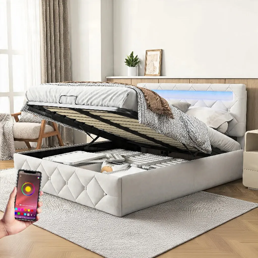 OutdoorMatch Bedframe LED Opbergruimte 140/160x200