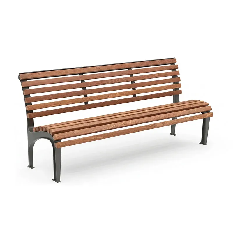 Groundlevel Sara zitbank met rugleuning cumaru 48 cm hoog