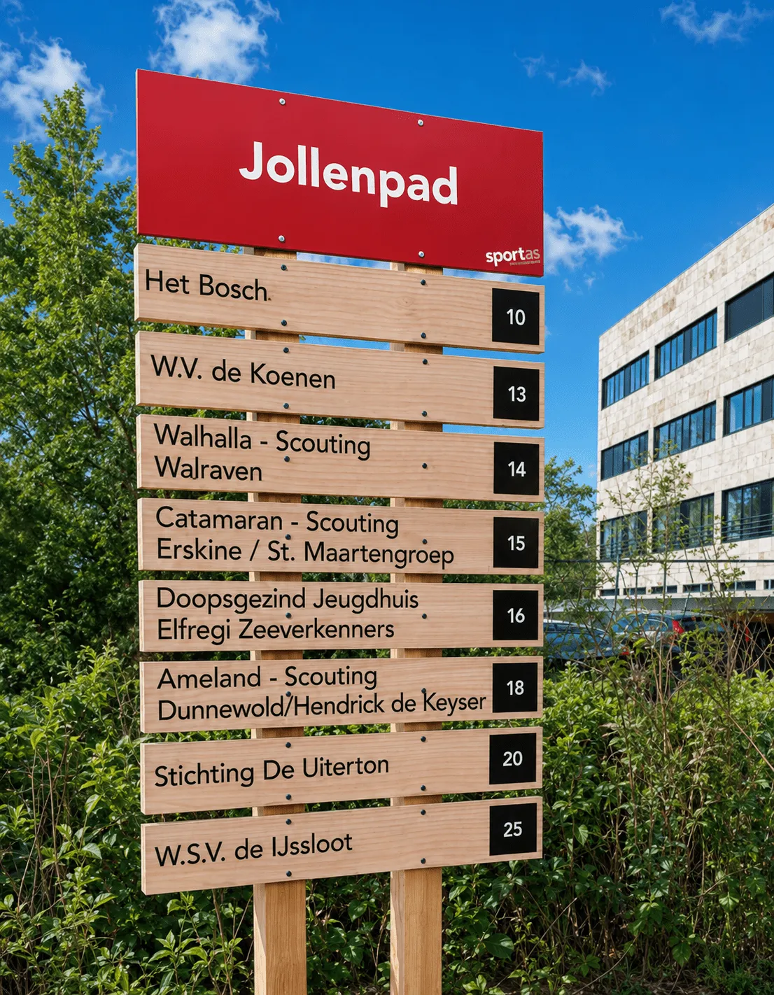 Jaap de Vries Lugano bewegwijzering eiken palen