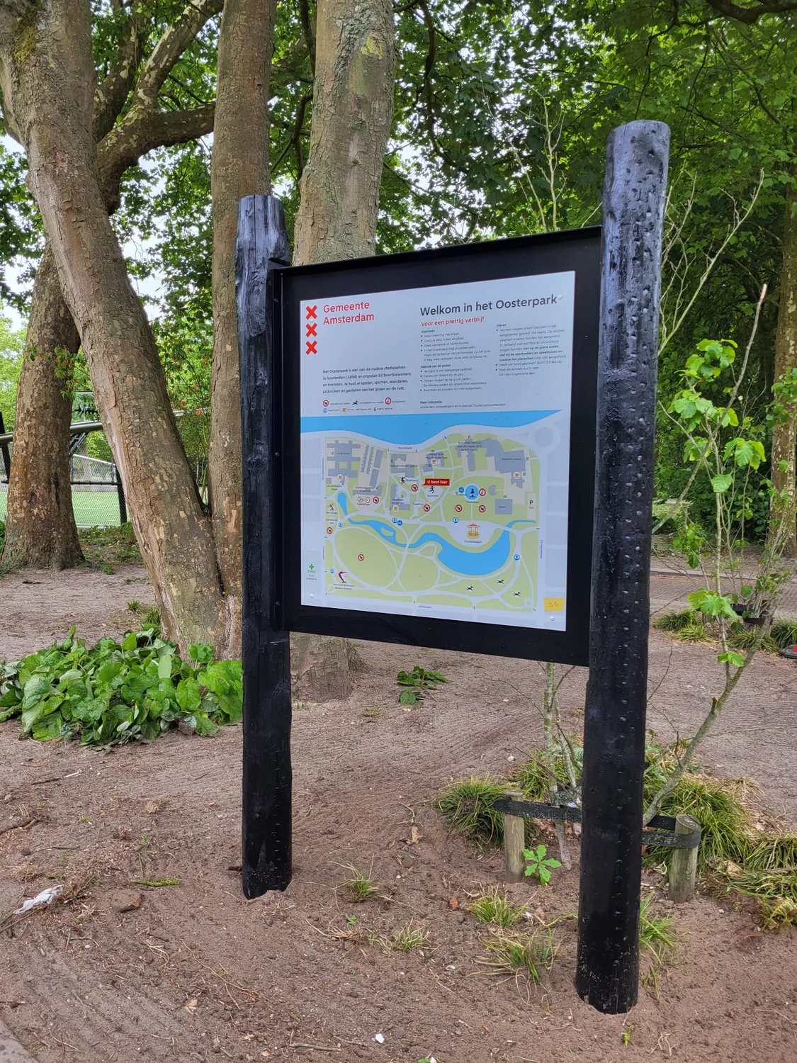 Jaap de Vries Producties Oosterpark informatiebord Amsterdam cortenstaal