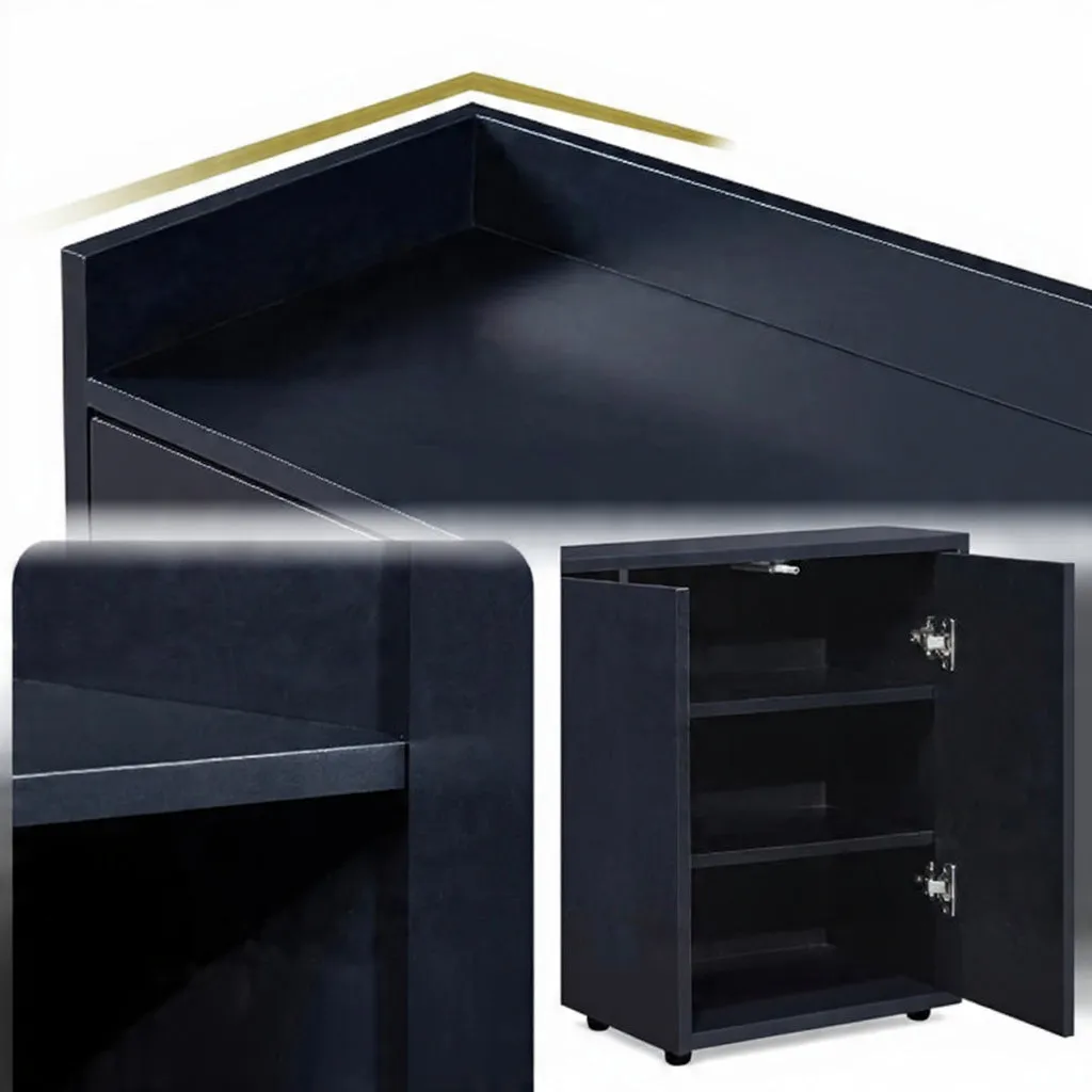 OutdoorMatch Dressoir 120x30 Wit Zwart 4 Deuren Verstelbaar