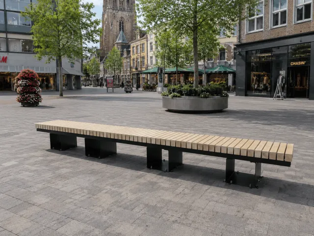 Jaap de Vries Producties Los Angeles parkbank 400 cm eiken
