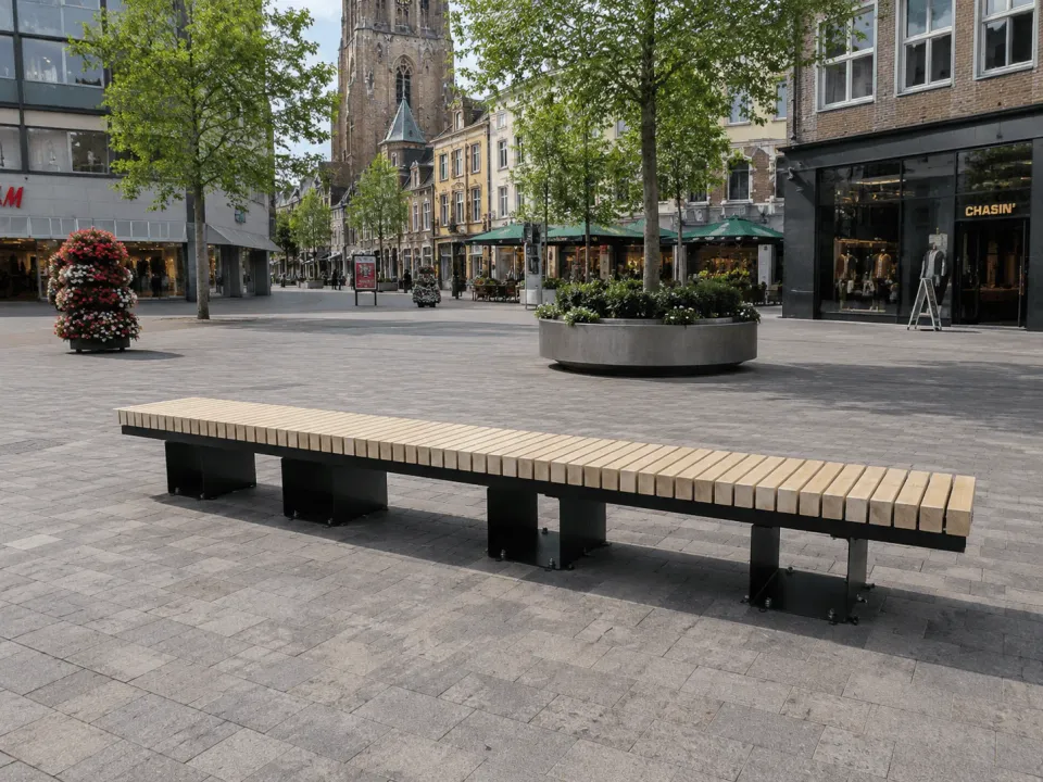 Jaap de Vries Producties Los Angeles parkbank 400 cm eiken