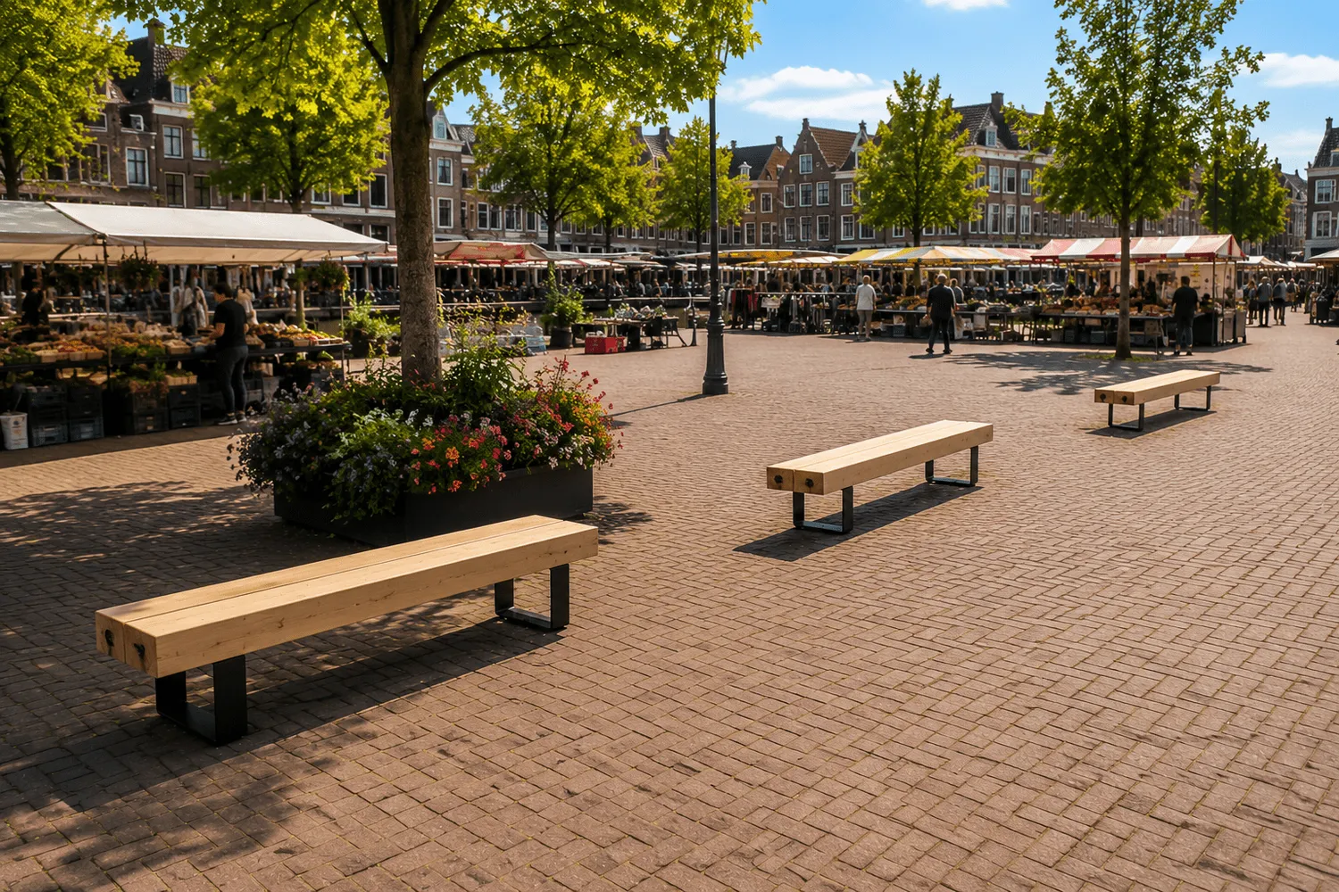 Jaap de Vries Swansea 200 parkbank eikenhout 200 cm