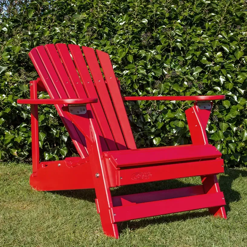 Comfychair verstelbare ligstoel rood kunststof