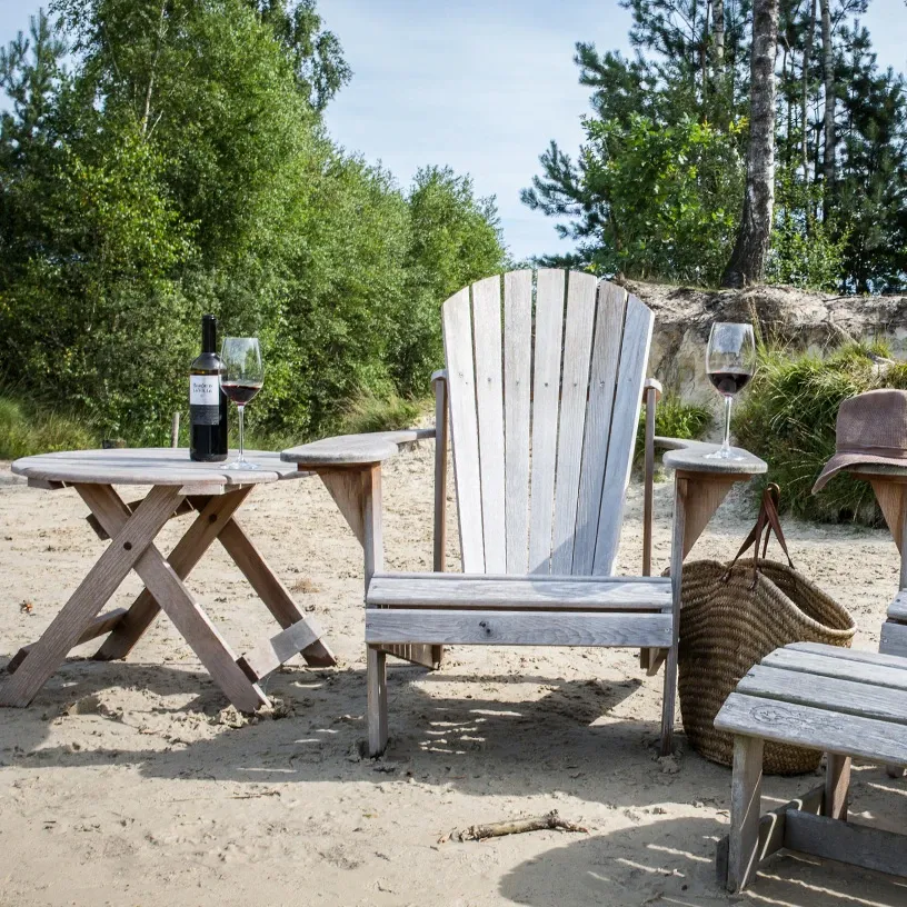 Comfychair bijzettafel hout rond bouwpakket