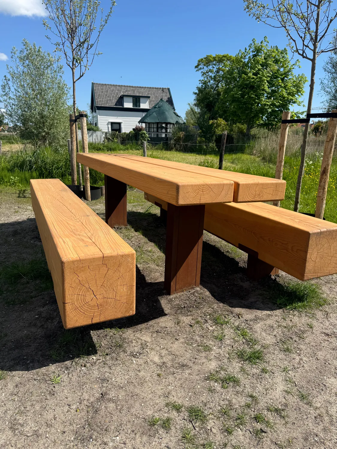 Groundlevel Bint 3000-ZR vlakke bank 300 cm douglas