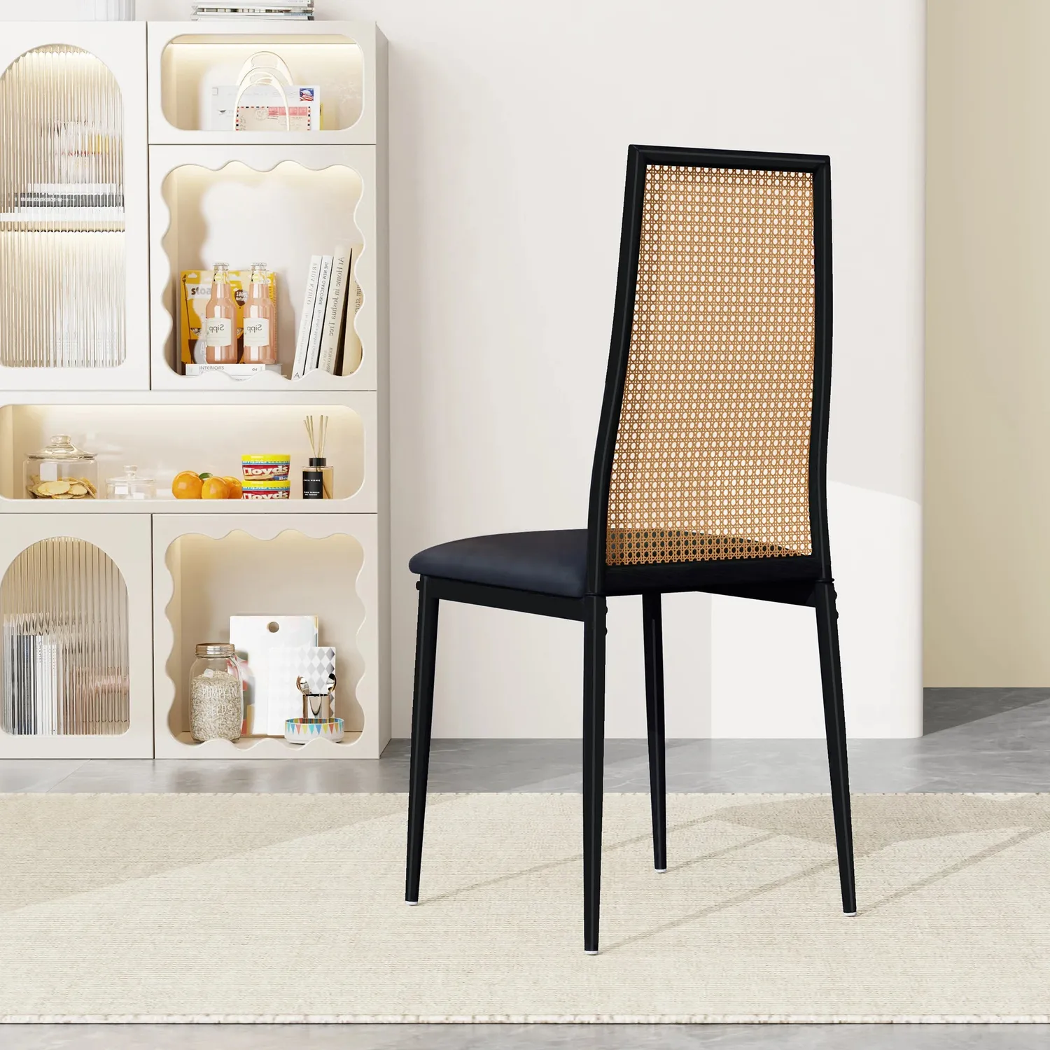 OutdoorMatch Eetkamerstoelen Zwart Hout Set 2 Stuks 97,5 cm