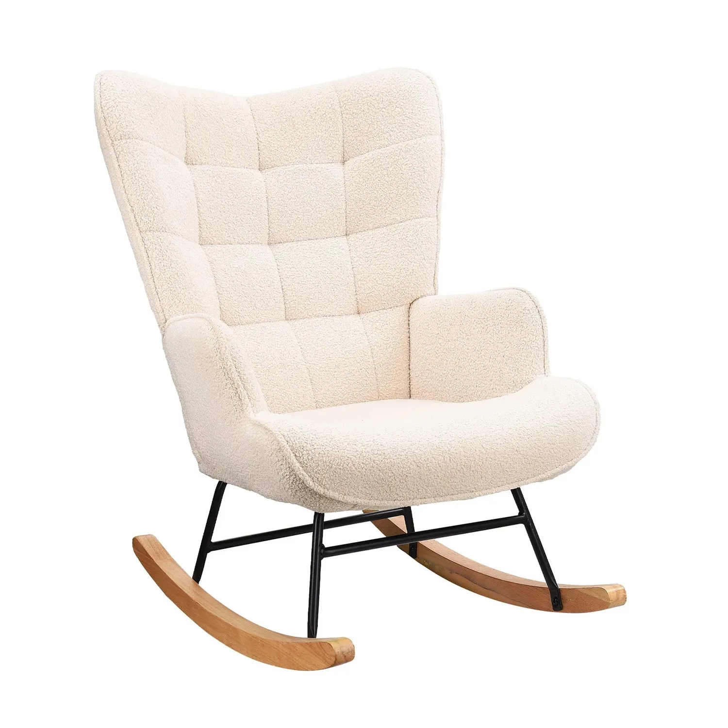 OutdoorMatch relaxstoel beige stof schuimvulling 68 cm