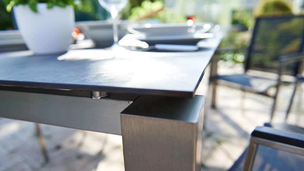 ACAMP auris keramiektafel 6 mm rvs zwevend blad