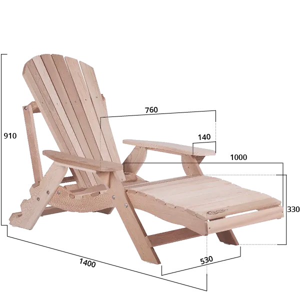 Comfychair Sun Lounger ligbed hout voorgemonteerd
