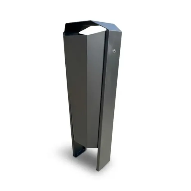 Groundlevel Enzo afvalbak staal 80 liter smalle inworp