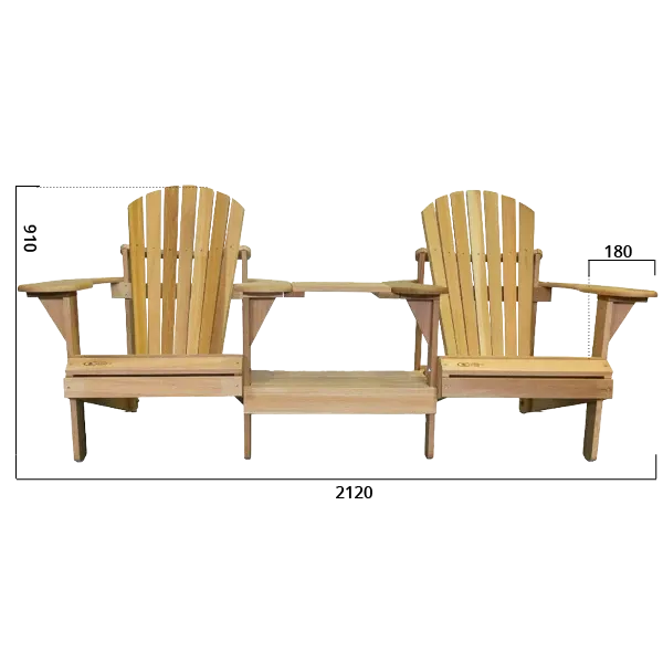 Comfychair Tête-à-tête Recht Hout tuinbank bouwpakket