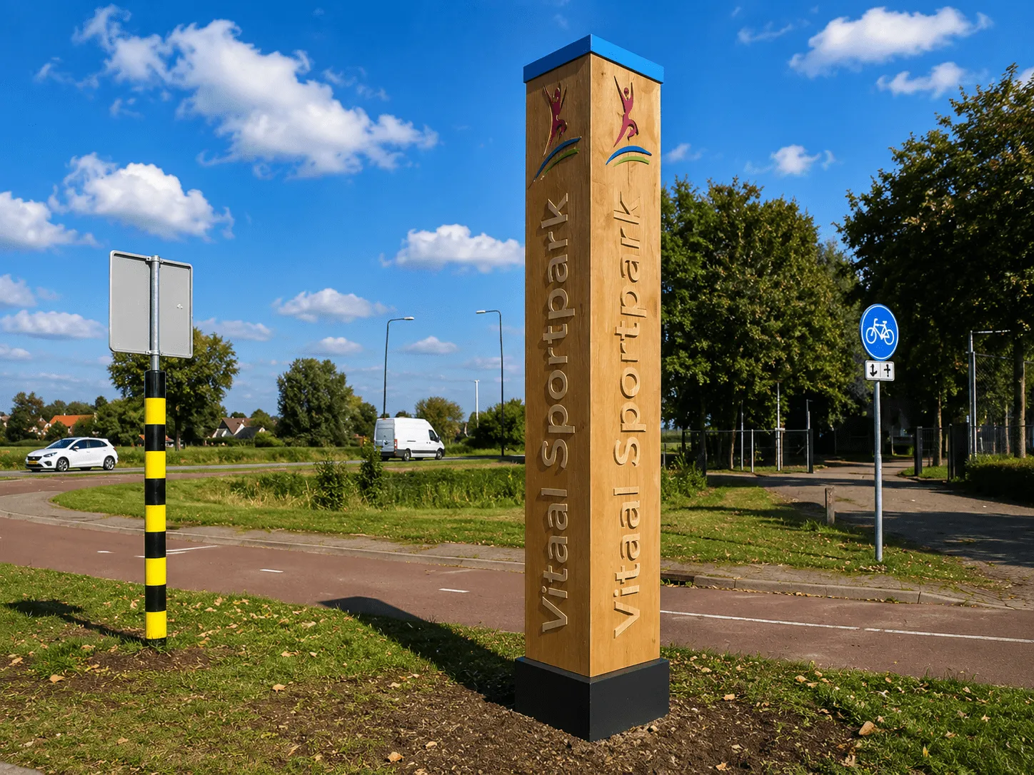 Jaap de Vries Amersfoort informatiezuil hout 300 cm