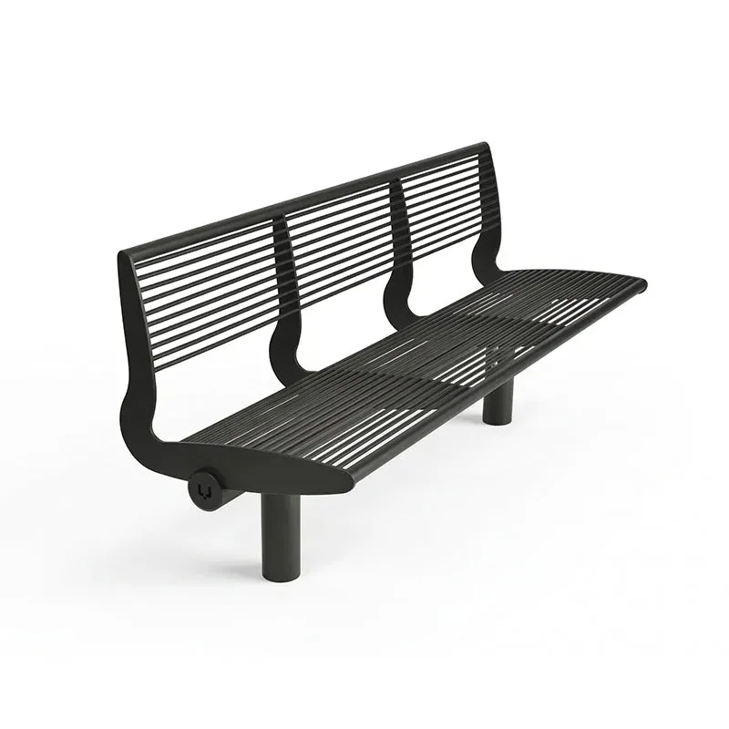 Groundlevel Samson Senna zitbank met rugleuning staal 180 cm