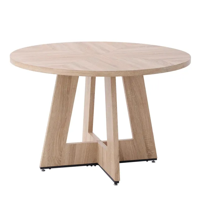 OutdoorMatch Ronde Eettafel 110 cm Licht Hout Scandinavisch