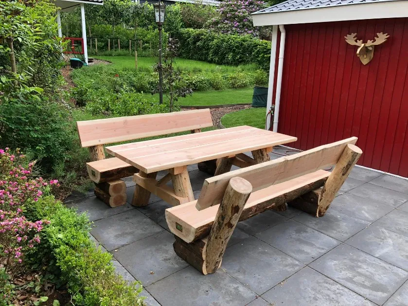 Jaap de Vries Toronto boomstam set eiken 4-8 pers