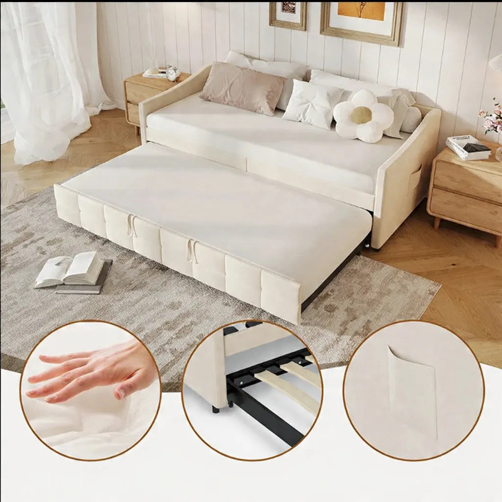 OutdoorMatch Bedframe 90x200cm Zwart Grijs met Opbergruimte